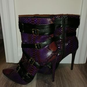 Snake Skin Black Belt Booties